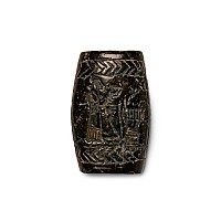 Assyrian Green Serpentine Amulet with Worshippers