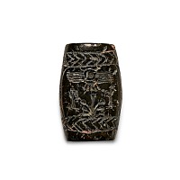 Assyrian Green Serpentine Amulet with Worshippers