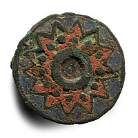 Romano-British Enamelled Bronze 'Sunburst' Plate Brooch
