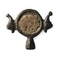 Romano-British Silver Bronze Plate Brooch with Dolphins
