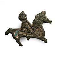 Romano-British Enamelled Bronze Horse and Rider Brooch