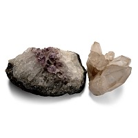 Quartz Crystal and Amethyst Crystal Specimen Group