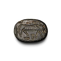 Egyptian Steatite Scaraboid with Face