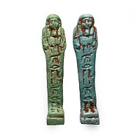 Egyptian Faience Shabti Group for Ha-bener-Re