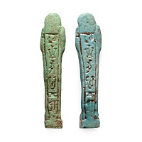 Egyptian Faience Shabti Group for Ha-bener-Re