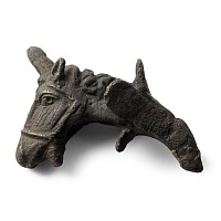 Roman Bronze Horse Head Terminal