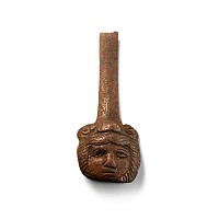 Roman Bronze Handle with Face