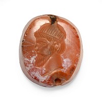 Parthian Stone Seal with Bearded Bust