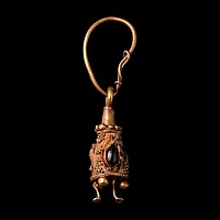 Greek Gold Earring with Garnets