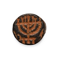 Late Roman Bronze Ring Bezel with Menorah and Symbols