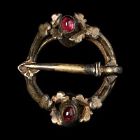 Medieval Silver-Gilt Brooch with Garnets