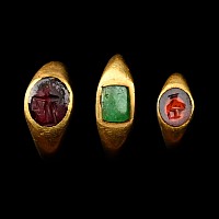 Roman Children’s Gold and Gemstone Ring Group