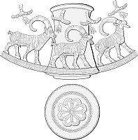 Elamite Silver Beaker with Three Ibexes