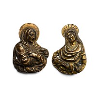 Post Medieval Gilt Bronze Plaques of Mary Magdalene and Saint John the Evangelist