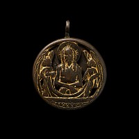 Medieval Gilt Copper Devotional Reliquary Pendant