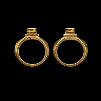 Large Byzantine Gold Ring Of Mary and Eutropius
