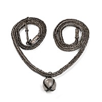 Large Viking Silver Interlaced Chain with Amuletic Rock Crystal Pendant