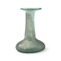 Roman Short Blue Glass Flask