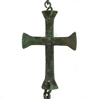 Byzantine Bronze Polycandelon Hanger Chain with Cross