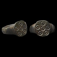 Medieval Bronze Ring with Ring-and-Dot Design