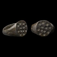 Medieval Bronze Ring with Ring-and-Dot Design