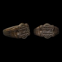 Medieval Bronze Ring with Cross on Base