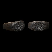 Byzantine Bronze Ring with Boat