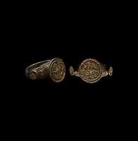 Medieval Silver Ring with Beast