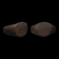 Post Medieval Bronze Ring with Initials 'K. A.'