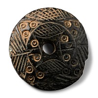 Western Asiatic Decorated Black Stone Spindle Whorl