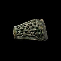 Viking Bronze Boar's Head Brooch with Openwork Beast Motif