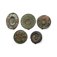 Roman Enamelled Bronze Disc Brooch Group