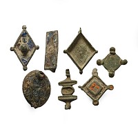 Roman Enamelled Bronze Plate Brooch Group