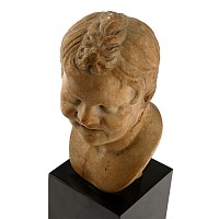 Roman Marble Head of Cupid on Georgian Pedestal