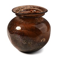 Roman Mould Blown Aubergine Glass Jar