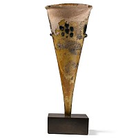 Roman Glass Flask with Dotted Rosettes