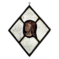 Medieval Stained Glass Panel of a Man