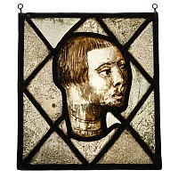 Medieval Stained Glass Head of a Man
