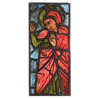 Medieval Stained Glass Panel of the Annunciate Virgin