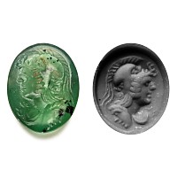 Roman Chrome Chalcedony Gemstone of Gryllus