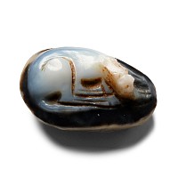 Roman Banded Agate Cameo of a Sleeping Dog
