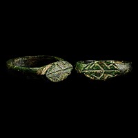Eastern Medieval Bronze Ring with Chevron