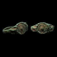 British Celtic Bronze Ring with Concentric Design