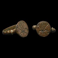 Medieval Bronze Ring with Fleur-de-Lys