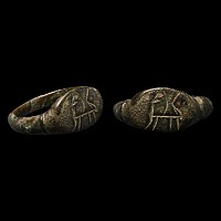 Medieval Bronze Ring with Stylised Horse