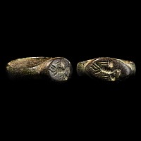 Eastern Medieval Bronze Ring with Spread Eagle
