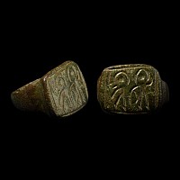 Byzantine Bronze Ring with Warrior Saints