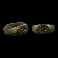Romano-Celtic Bronze Ring with Goat Facing Back
