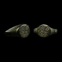 Byzantine Bronze Ring with Warrior Saints