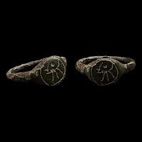 Roman Bronze Ring with Warrior
